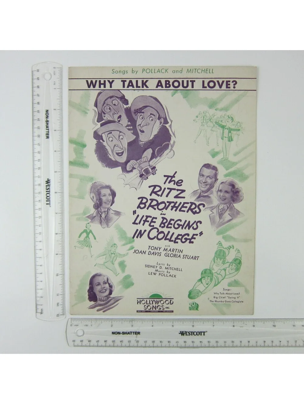Sheet Music Why Talk About Love? Life Begins In College Tony Martin Vintage 1937